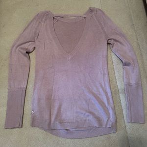 Pink lululemon sweater open V back size small/4